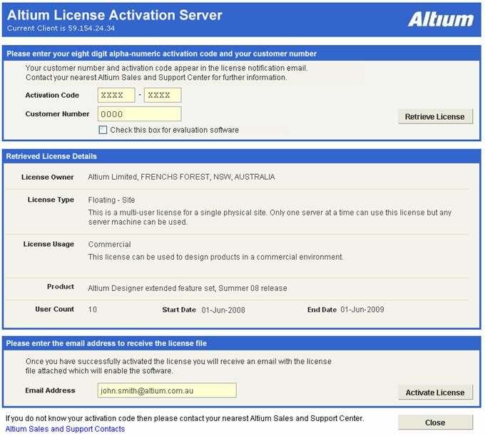 altium license server